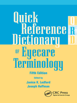cover image of Quick Reference Dictionary of Eyecare Terminology